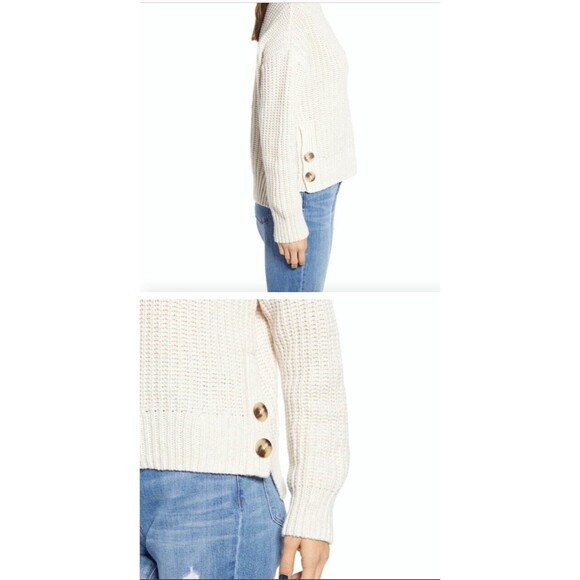 Madewell Womens S Sweater Turtle  Neck Wool Cotton Cream Luxury Thick Net Casual - Picture 9 of 9